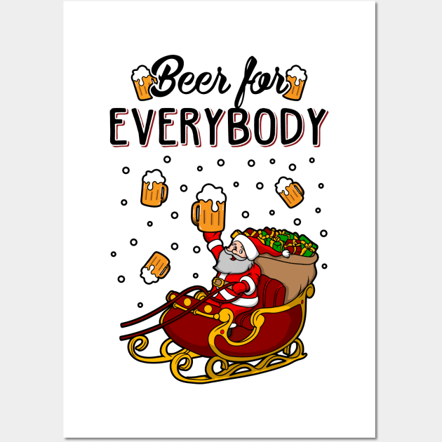 Beer For Everybody Funny Christmas Sweater Wall Art by KsuAnn